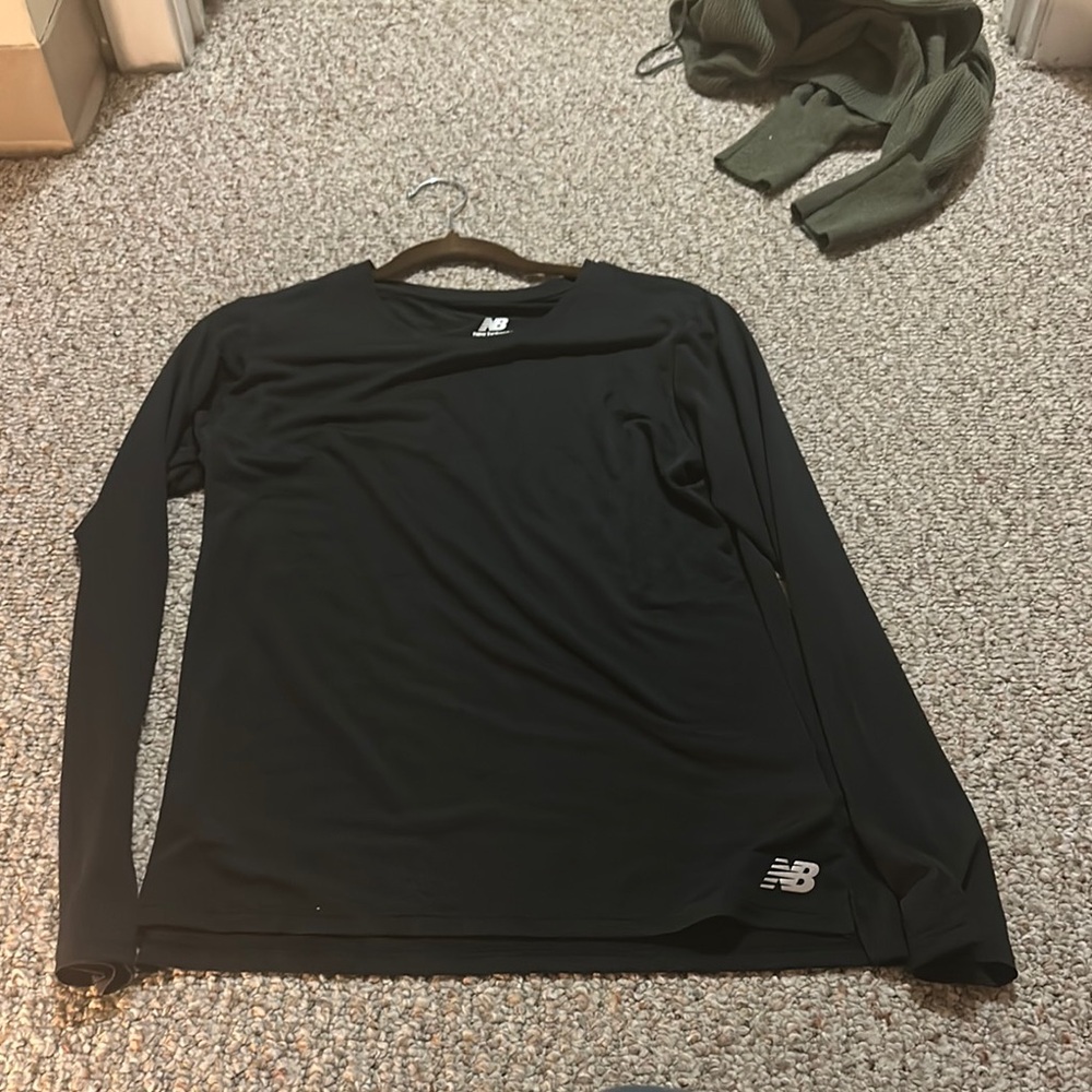 New Balance Black Long Sleeve Performance Tee